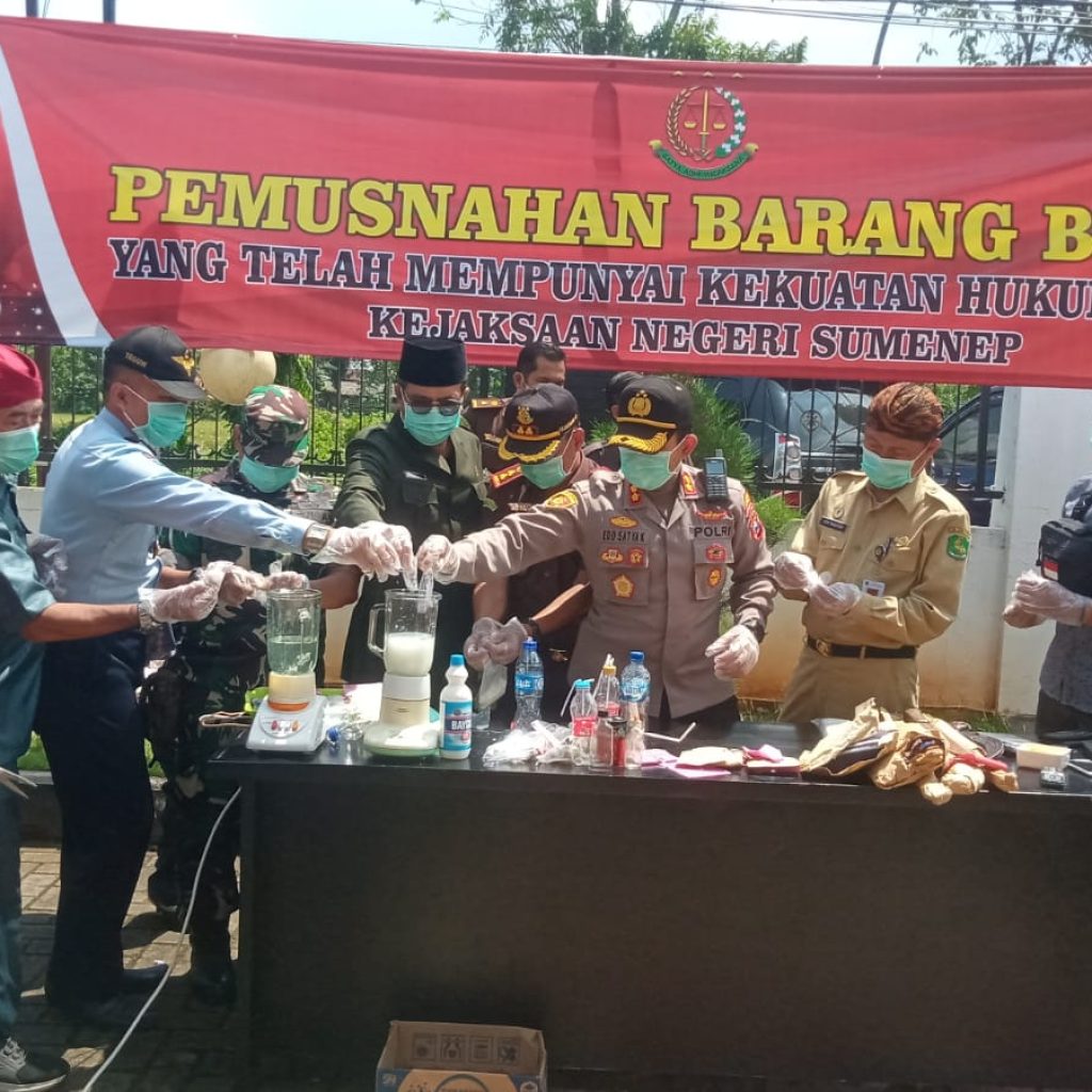 Pemusnahan barang bukti (BB) Dikejaksaan Negeri Sumenep masih didominasi kejahatan peyalahgunaan Narkotika.