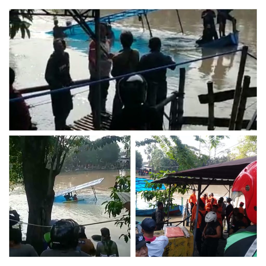 Perahu Tambang Terbalik Di Kota Surabaya, Belasan Orang Jadi Korban