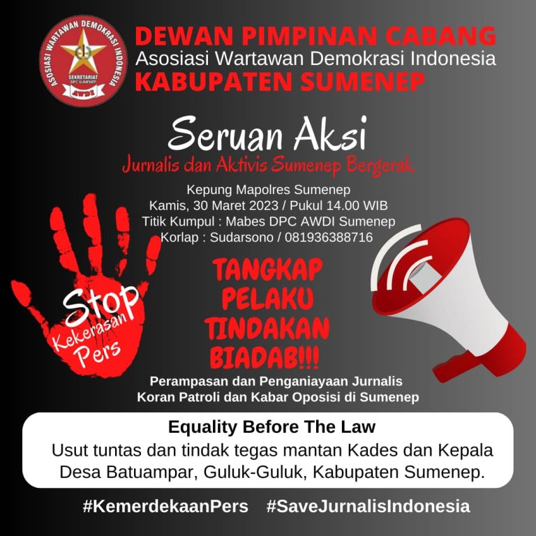 Seluruh Wartawan Kabupaten Sumenep akan geruduk kantor Kepolisian Resort Sumenep, Yang tabisa ringkus Oknum kepala dasa