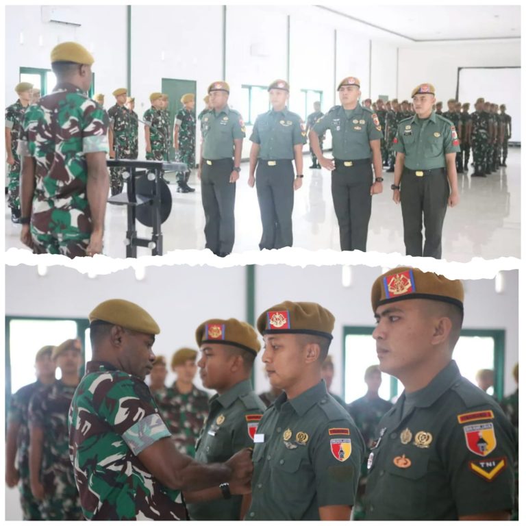 Wadanyon Arhanud 8/MBC Gedangan Sidoarjo Pimpin Upacara Kenaikan Pangkat Bintara dan Tamtama