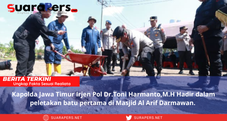 Kapolda Jatim Letakkan Batu Pertama Pembangunan Masjid Al Arif Darmawan