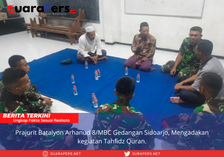 Keberkahan Bulan Ramdhan Prajurit Batalyon Arhanud 8/MBC Ikuti Giat Tahfidz Quran.
