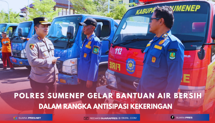 Polres Sumenep Gelar Apel Gabungan Bantuan Air Bersih Dalam Rangka Antisipasi Kekeringan
