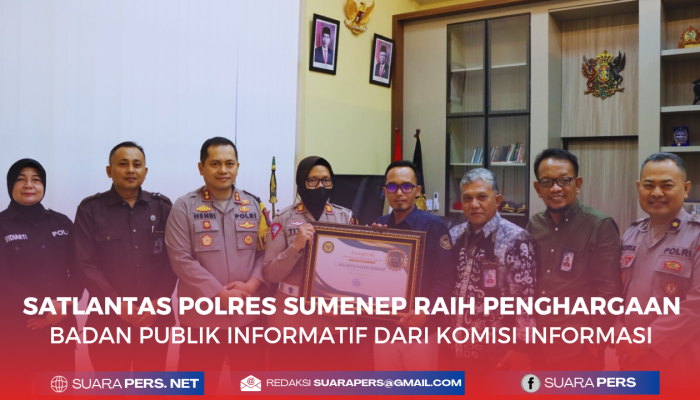 Satlantas Polres Sumenep Raih Penghargaan Badan Publik Informatif dari Komisi Informasi
