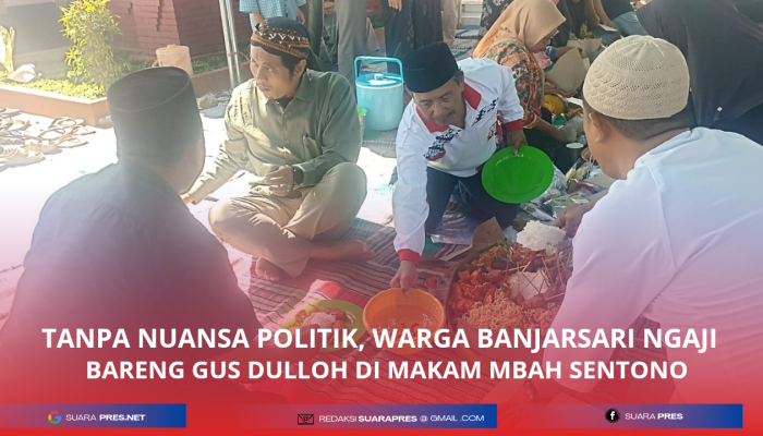 Tanpa Nuansa Politik, Warga Banjarsari Ngaji Bareng Gus Dulloh di Makam Mbah Sentono